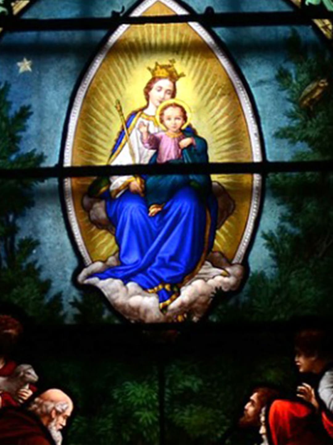 Stain glass of Virgin Mary & Baby Jesus