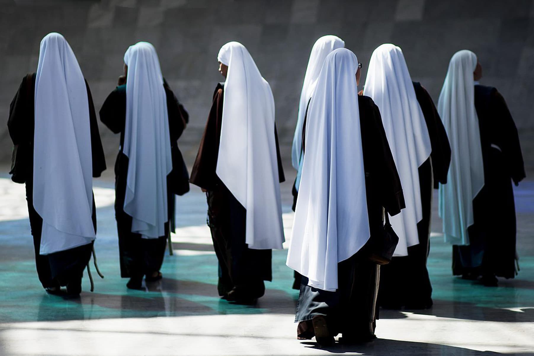 Nuns walking in a group