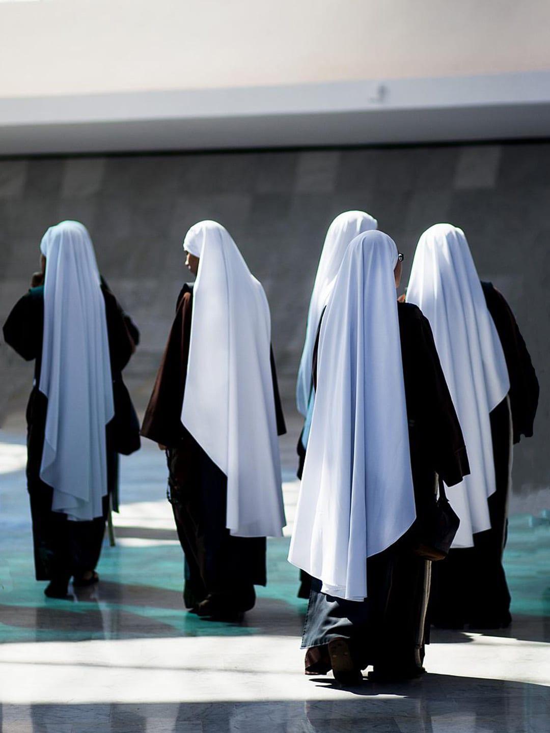 Nuns walking in a group