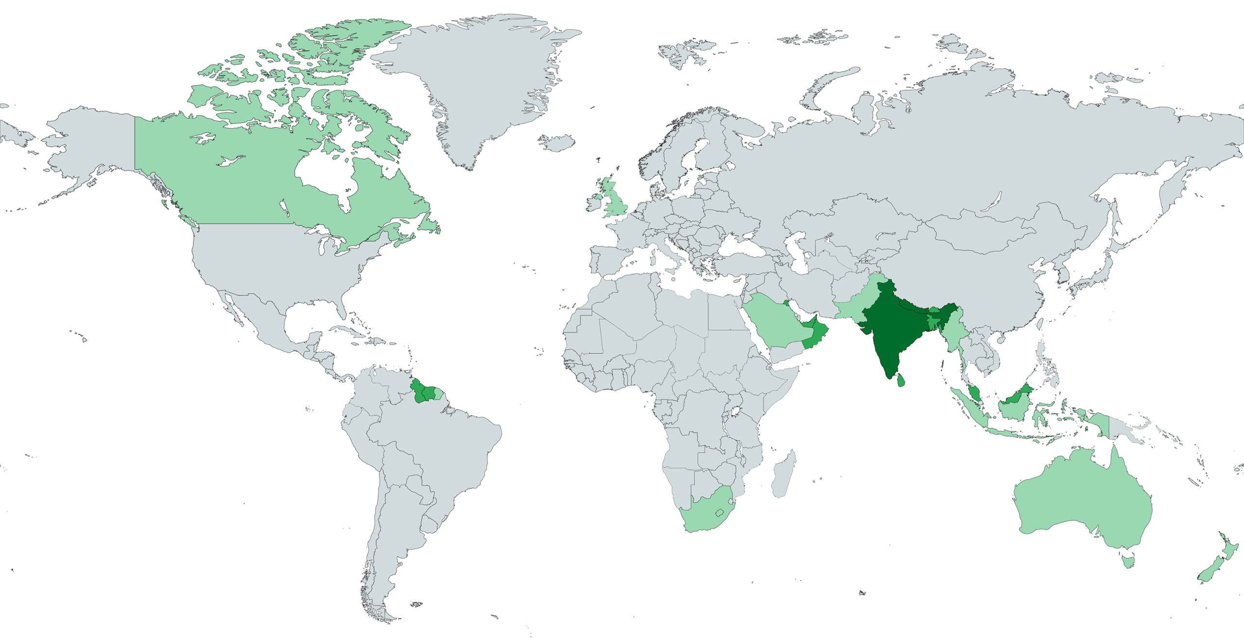 Hindus Worldwide Map