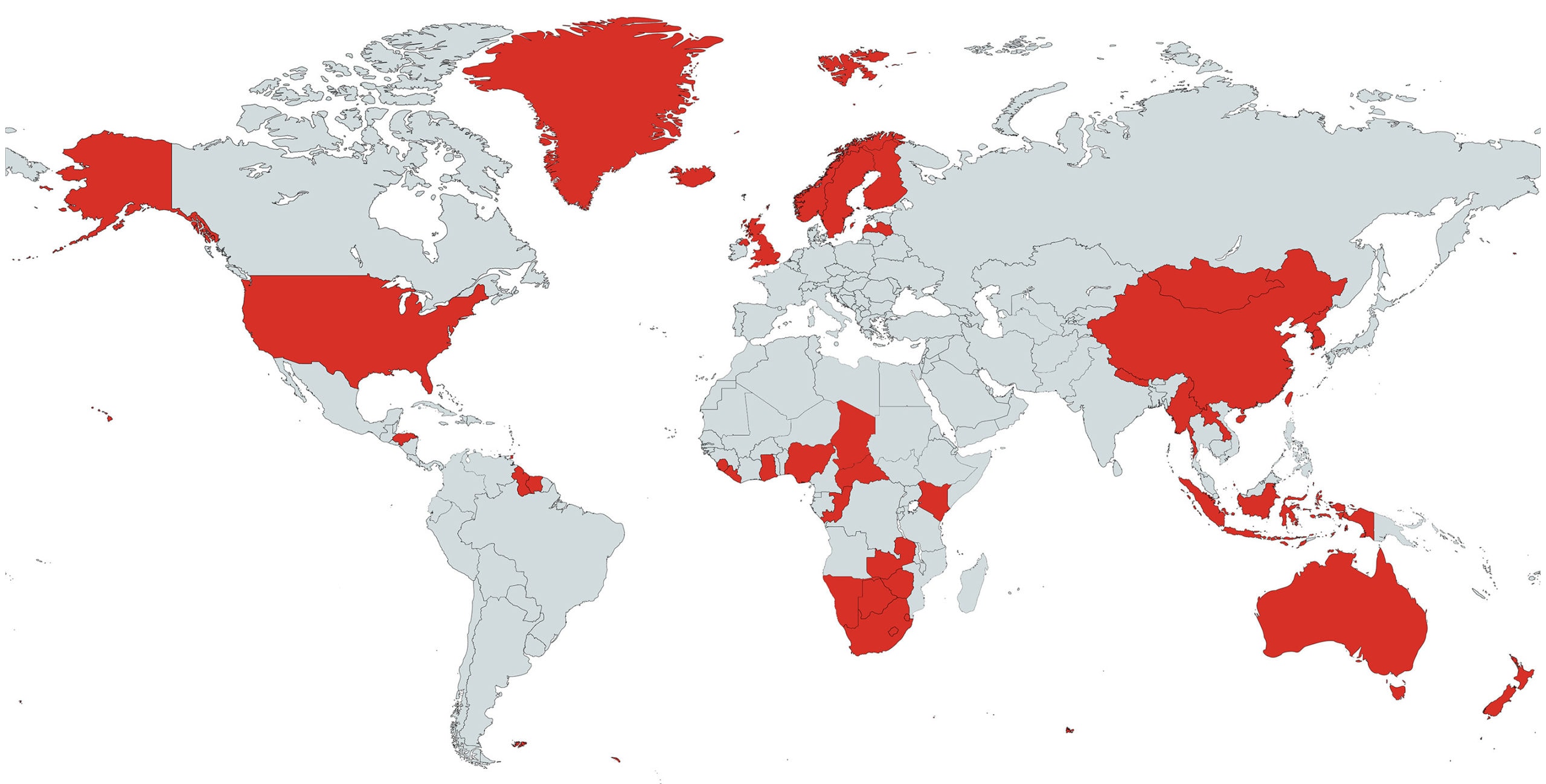 Map of protestants worldwide