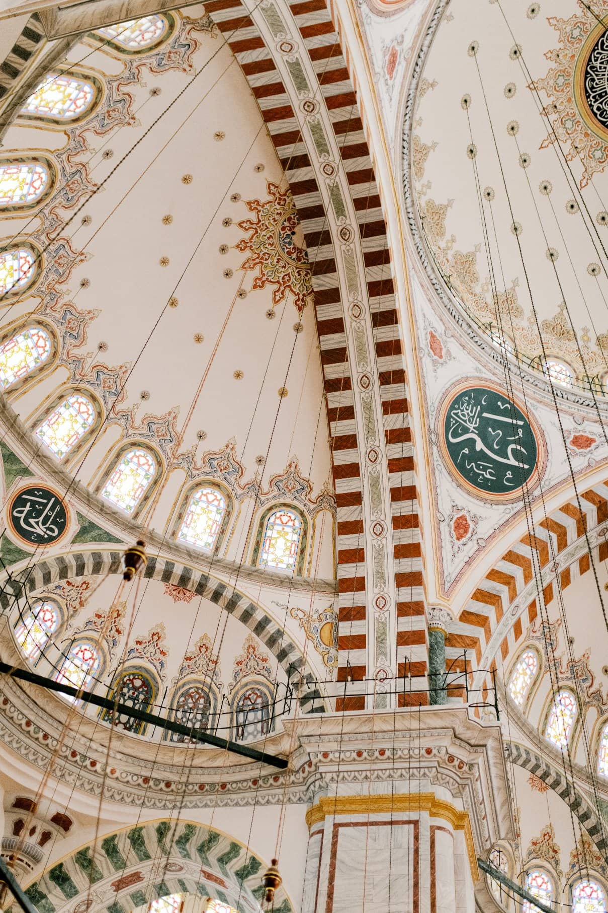 Ornamental ceiling of Islam medieval mosque