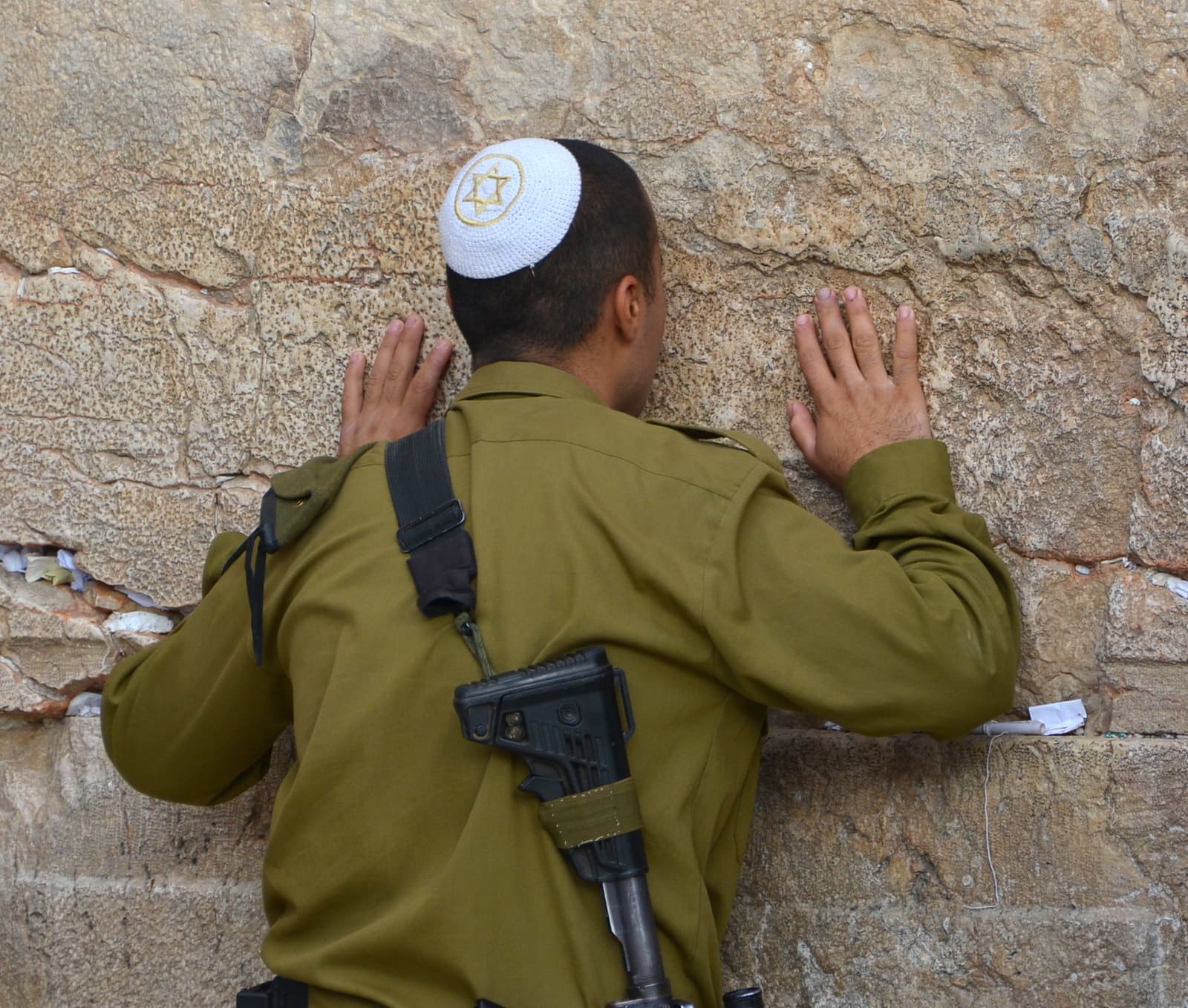 Soldier at Wailing Wall