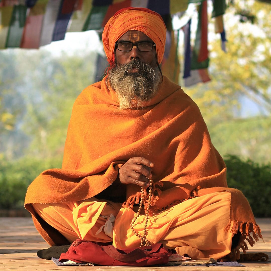 Buddhist man sitting